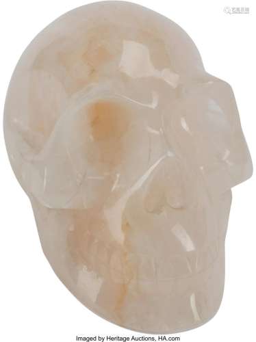 A Carved Rock Crystal Skull 6 x 6 x 8 inches (15
