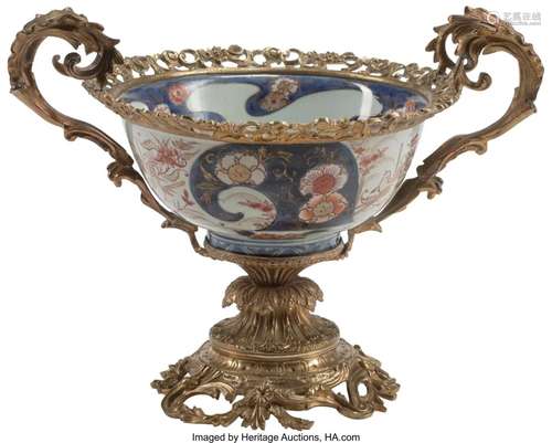 A Japanese Gilt Bronze Mounted Imari Porcelain B