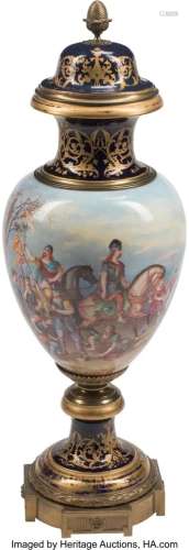 A Large French Sevres-Style Porcelain Covered Va