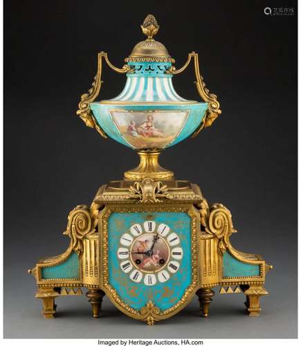 A French Sevres-Style Porcelain Gilt Bronze Moun