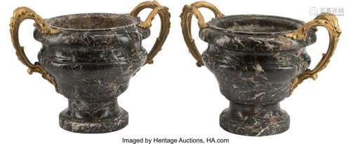 A Pair of French Gilt Bronze-Mounted Variegated