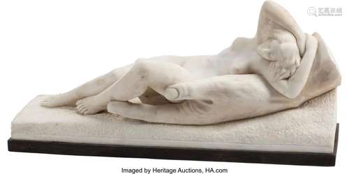 An Italian Carrara Marble Figure of a Reclining