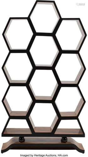 An Art Moderne Honeycomb Book Case 73 x 40 x 12-