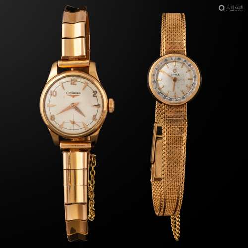 "Longines y Cyma" Conjunto de dos relojes de Dama ...