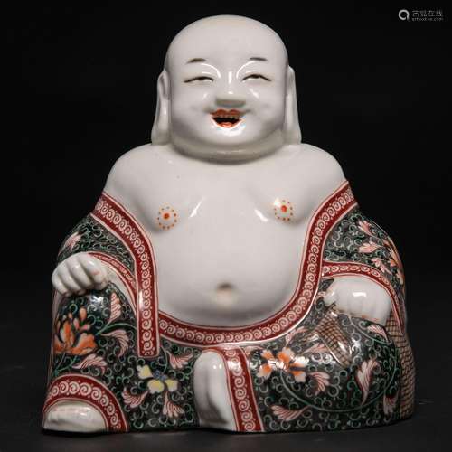 Buda de la felicidad en porcelana china familia Noir. Trabaj...