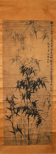 Zheng Banqiao, paper bamboo and stone vertical shaft