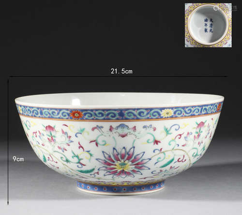 Qing Dynasty, pastel flower bowl