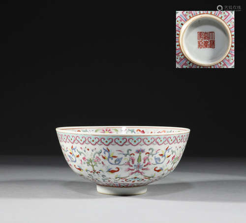 In Qing Dynasty, Ruyi bowl with pastel flower pattern