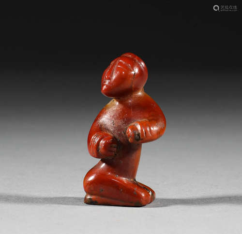 During the Warring States period, agate Figurines