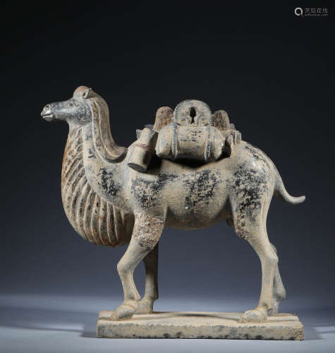 In the Northern Wei Dynasty, stone painted camels