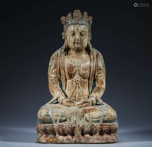 Song Dynasty. Wooden painted Buddha statue