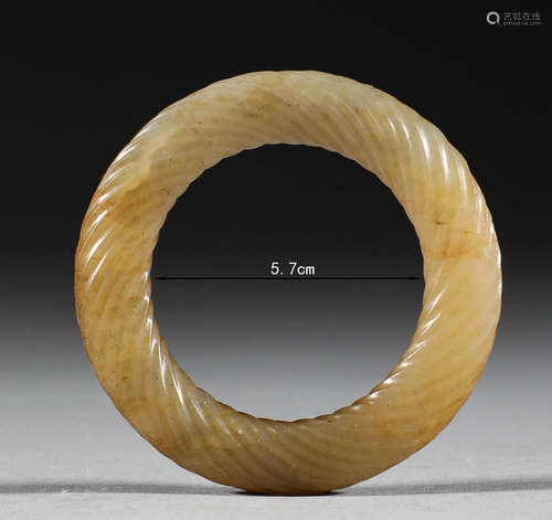 Ancient China, Hotan jade twisted silk ring