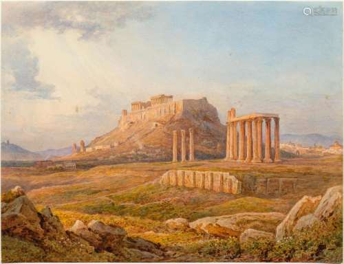 RUDOLF MÜLLER (Basel 1802–1885 Rom) Athen mit Akropolis und ...