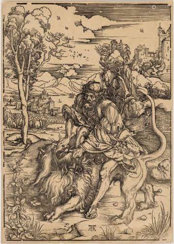 ALBRECHT DÜRER (1471 Nürnberg 1528) Samson tötet den Löwen. ...