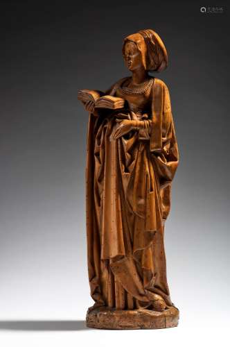 Sainte femme en tilleul sculpté en ronde-bosseXIXème siècle,...