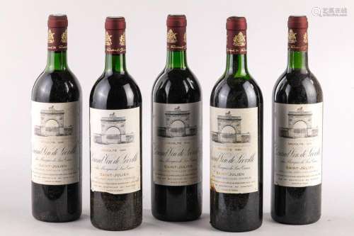 GRAND VIN DE LEOVILLE DU MARQUIS DE LAS CASES. 5 bouteilles.