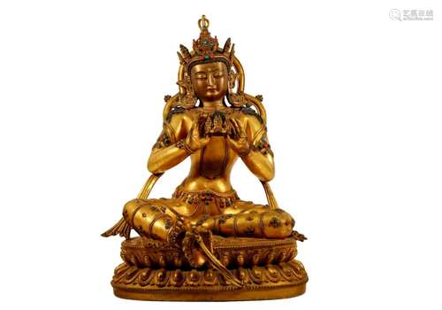 A Gilt Bronze Figure Of Avalokitesvara