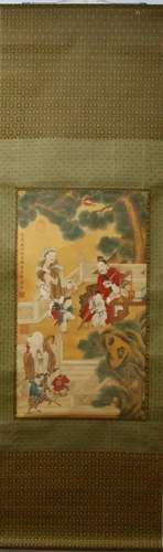 A Chinese Ink Painting Hanging Scroll By Tang Yin