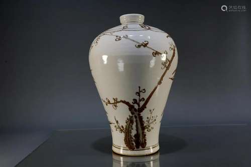 A Rare Korean Underglaze Red â€™Bamboo and Plum' Prunus