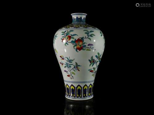 A Fine Doucai Flower and Fruit Pattern Vase