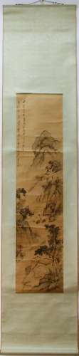 A Chinese Ink Painting Hanging Scroll By Xu Gu