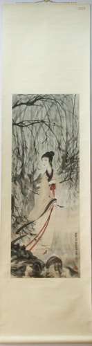 A Chinese Ink Painting Hanging Scroll By Fu Baoshi