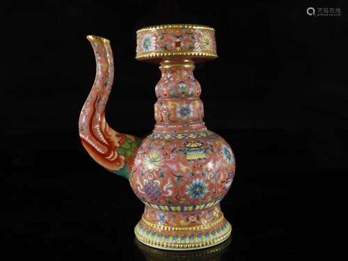 A Pink-Ground Enamelled Pemba Bottle