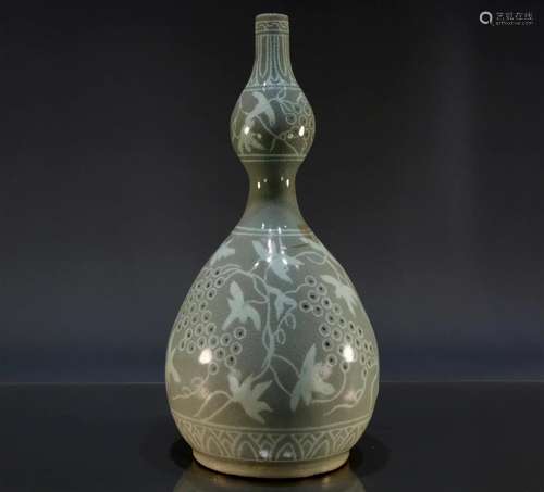 A Rare Korean Celadon-Glazed Floral 'Grape' Gourd ...