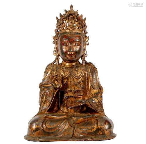 A Gilt Bronze Figure Of Avalokitesvara