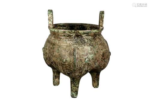 A Bronze 'Beast Face' Tripod Censer