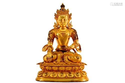 A Gilt Bronze Figure Of Amitayus