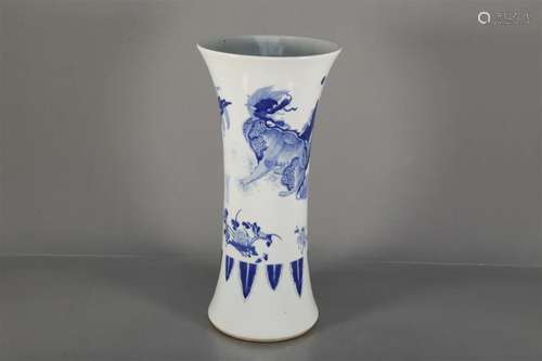 A Blue And White 'Kylin' Vase