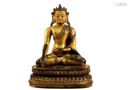 A Gilt Bronze Figure Of Bodhisattva