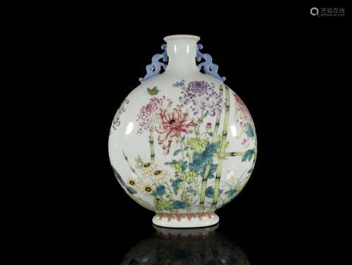 A Rare Famille-rose 'Flower' Vase