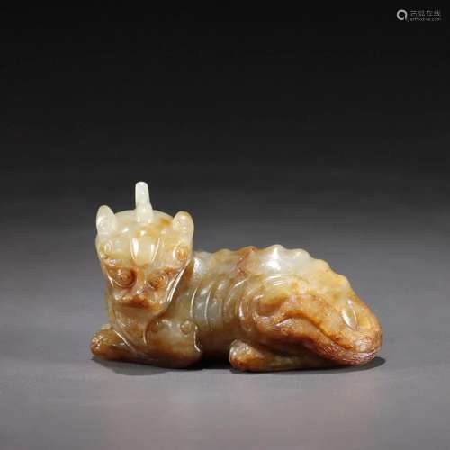 A Hetian Jade Auspicious Beast