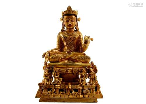 A Gilt Bronze Figure Of Bodhisattva