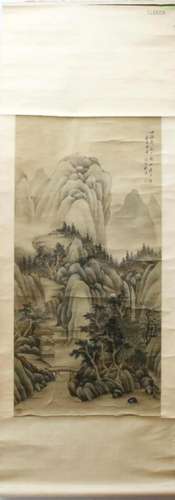 A Chinese Ink Painting Hanging Scroll By Cheng Zhang