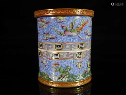 An Imperial Yangai Revoliving Brush Pot