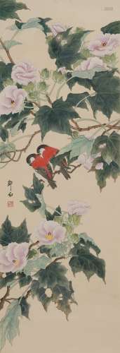 邓白(1906-2003) 芙蓉小鸟