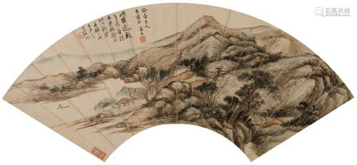 金心兰(1841-1909)顾麟士(1865-1930) 山水