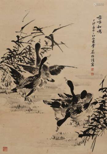 李石君(1867-1933) 噰噰和鸣