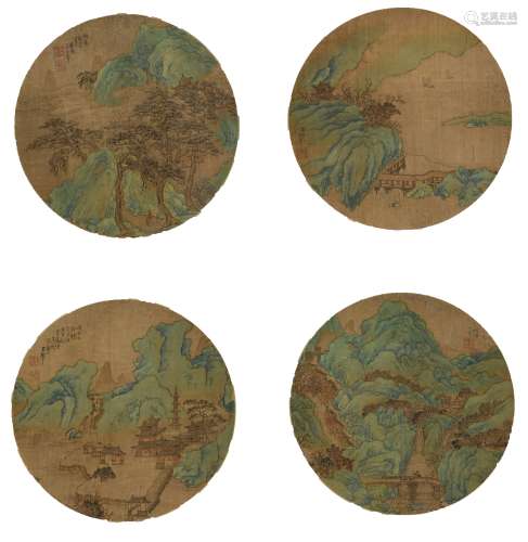 王翚(款)(1632-1717) 山水四帧