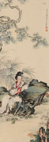 刘凌沧(1907-1989) 梧桐侍女