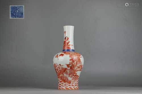 Iron Red Glazed ZUN-vase of Figure, Qianlong Reign Period, Q...