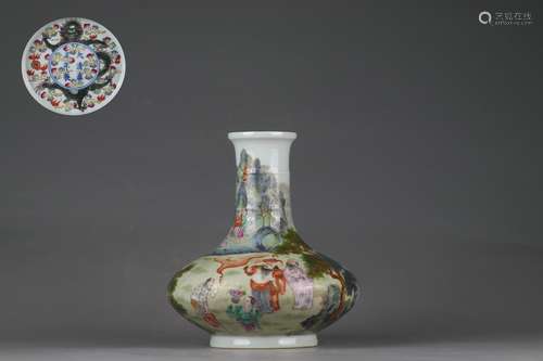 Famille Rose Vase with Eight Immortals Design, Yongzheng Rei...