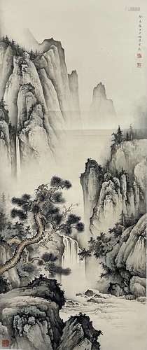 Landscape, Hanging Scroll, Chen Shaomei