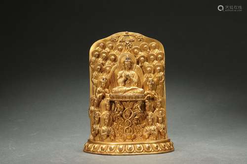 Gilt Bronze Niche of Buddha