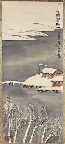 Snow Scene, Hanging Scroll, Qi Baishi