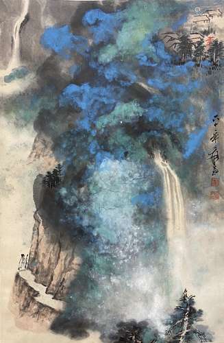 Splash-color Landscape, Hanging Scroll, Zhang Daqian