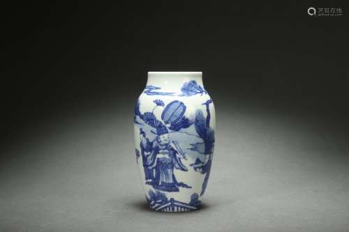 Blue-and-white Jar with Figure Story Patterns